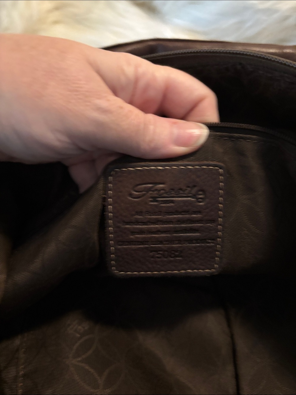 Fossil Brown Leather Multi-Pocket Shoulder Bag - Picture 8 of 9